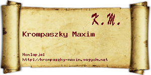 Krompaszky Maxim névjegykártya